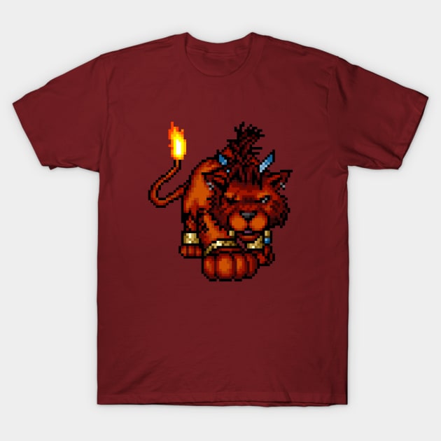 FF7 Nanaki/Red XIII Pixelart T-Shirt by PixelKnight